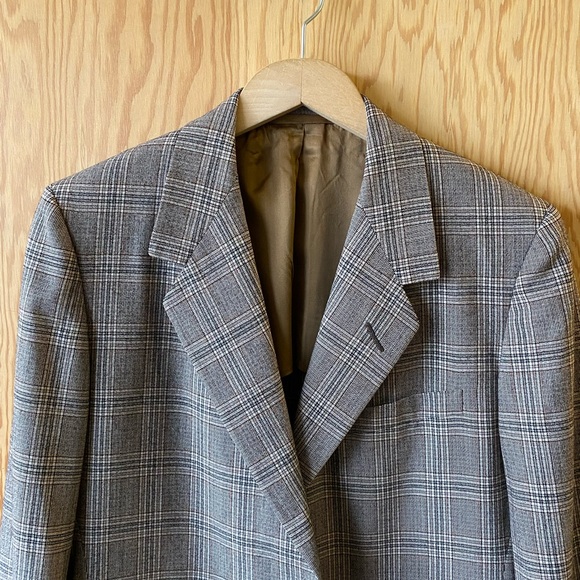Vintage Wool Neutral Plaid Sportcoat - Picture 2 of 10